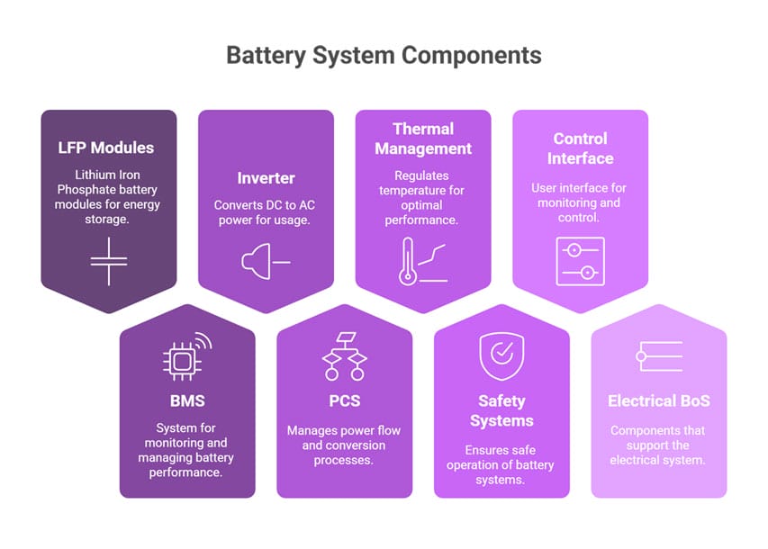 Battery Energy Storage System BESS Components of a Battery System