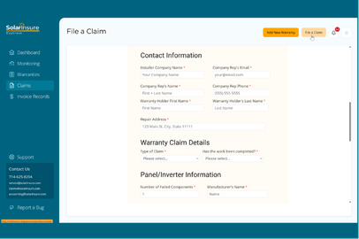 File a Claim with Daybreak from Solar Insure