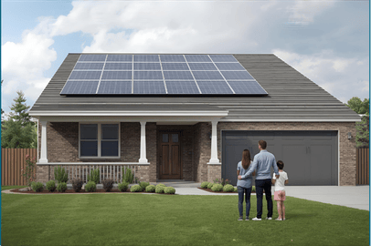 Happy Family with Solar That was Monitored by Solar Insure